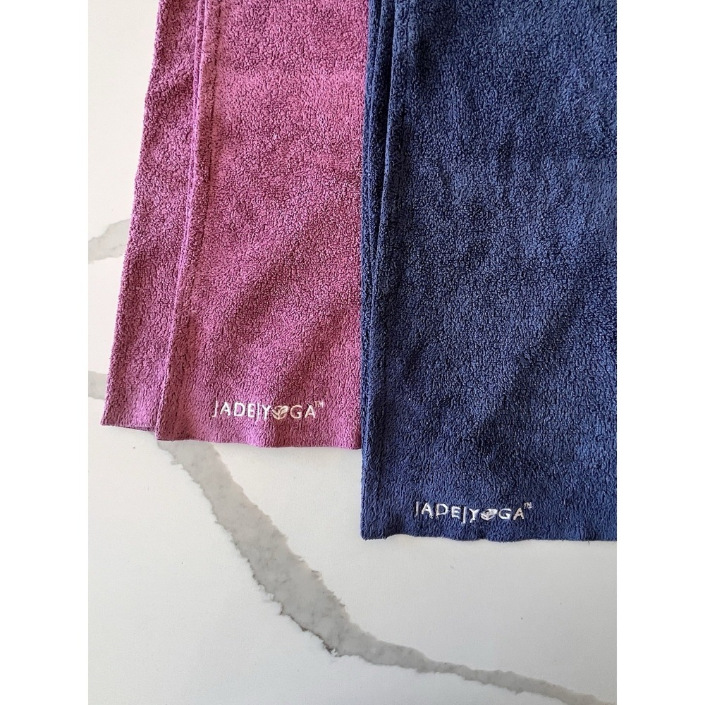 JadeYoga Microfiber Yoga 2 Towels Lot Purple & Blue 23x74 EUC‎